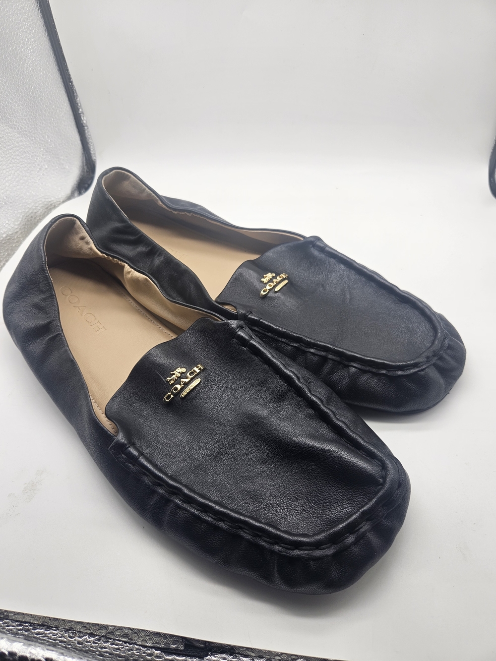COACH Phoebe Black Leather Loafers Size 10B